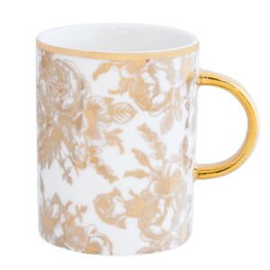 Botanical Rose Ivory and Gold Mug