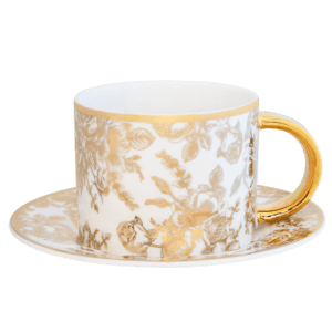 Botanical Rose Ivory and Gold Teacup