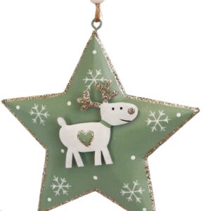 Reindeer on Star Hanging Christmas Decoration