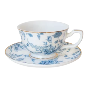 French Toile Teacup & Saucer by Cristina Re