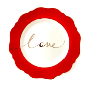 Classic Red Side Plate with Love