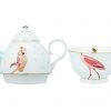 Flamingo and cockatoo teapot 1