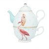 Flamingo and cockatoo teapot