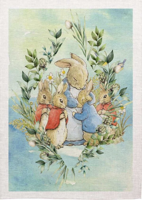 tea towel peter rabbit floral