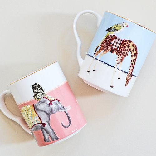 Yvonne mug set giraffe elephant