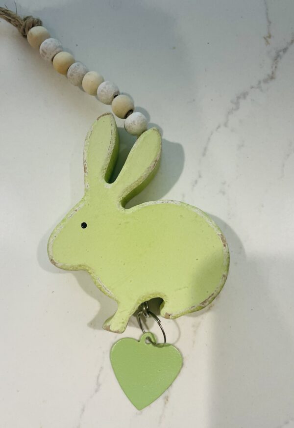 Green Rabbit with a Heart Hanger