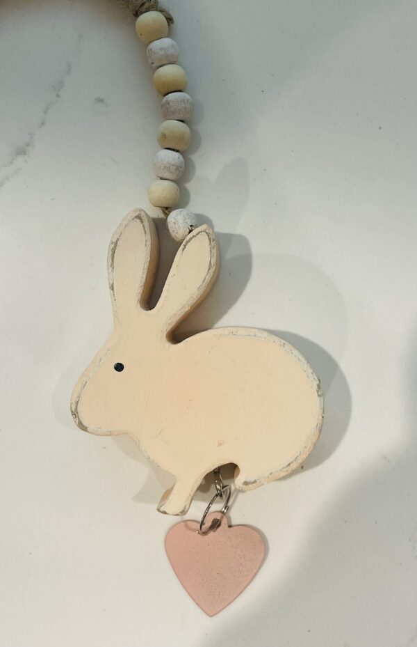 Pink Rabbit with a Heart Hanger