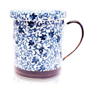 Blue Leaf Infuser in Mug with Lid
