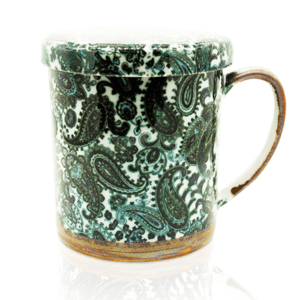 Black Paisley Infuser in Mug with Lid