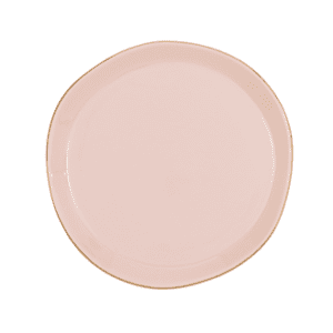 Light Pink Plate with Gold Trim 17 cm