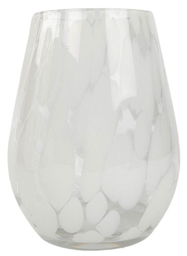 Speckle Glass Vase White 17cm