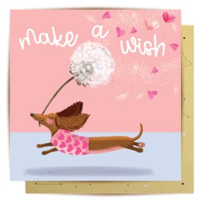 Make a Wish Dachshund Greeting Card