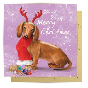 Christmas Daschund Greeting Card - La La Land