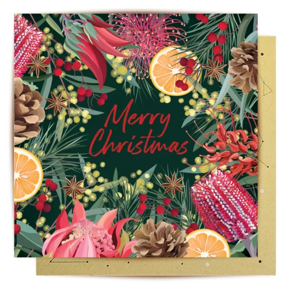 Festive Florals Greeting Card - La La Land