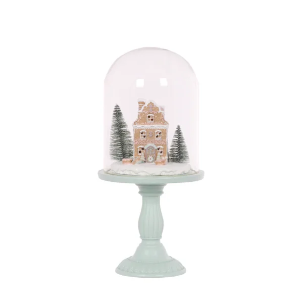 Piped Pastel Gingerbread Facade Cloche - 35.5cm