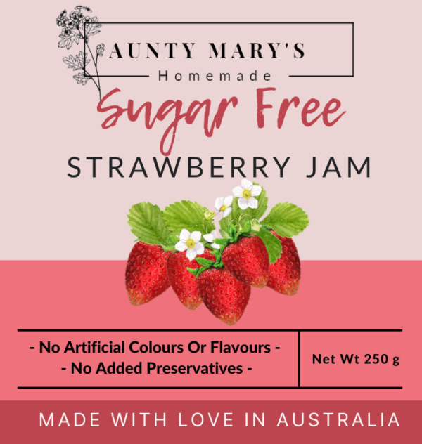 Strawberry Sugar-Free Jam - Aunty Mary's